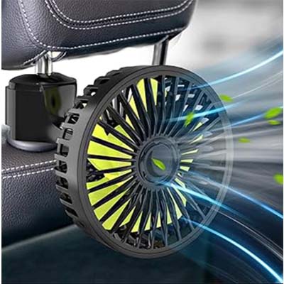 Car Rear Seat Fan with USB Port Easy Installation Just Plug and Play