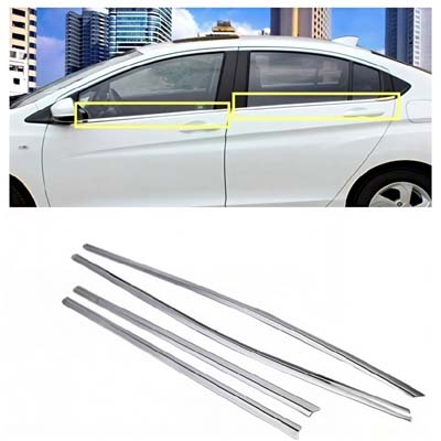 Car Lower Window Glass beltline Trim Set (4PCS) – Beltline Molding for Car Side Windows, Easy Peel & Stick Install (Glass vit)
