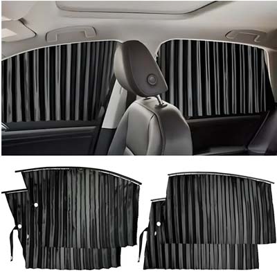 Car Magnetic Window Curtain – Premium Quality Ultimate UV Protection and Adjustable Fit for All Cars 4 Pcs Set