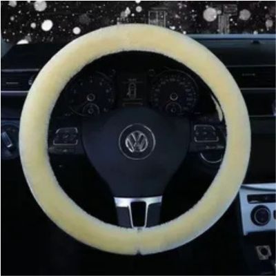 Warm Wool Steering Wheel Cover – Fluffy, Soft, Cozy & Perfect for Winter Driving S46