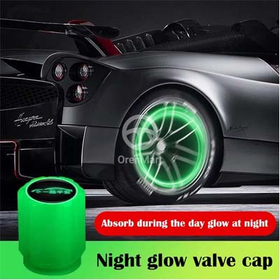 Car Tyre Valve Caps 4-Piece – Glowing, Dust-Proof & Multi-Purpose Tire Stem Covers