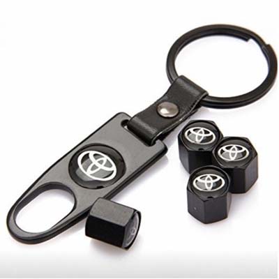 Stylish Tire Valve Caps with Key Ring for Car Enthusiasts