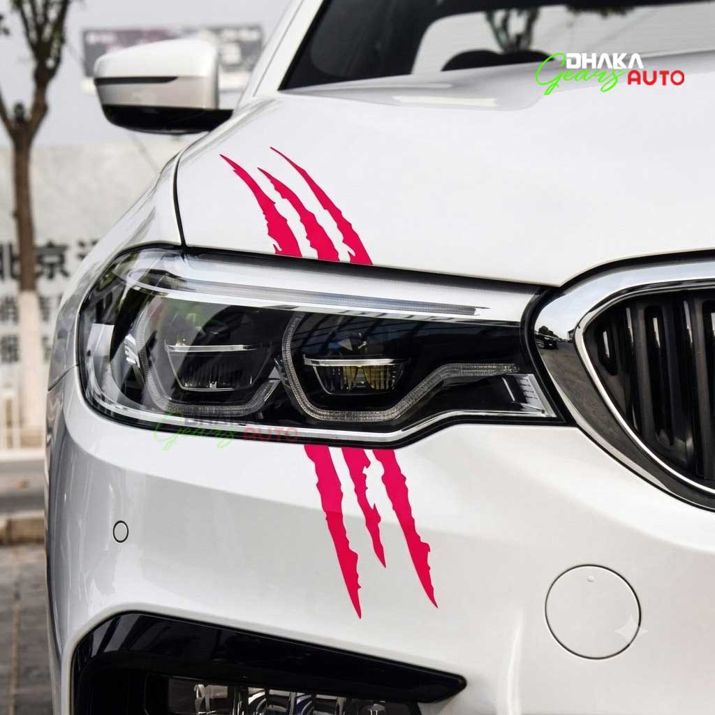 Creative devil sticker claw mark car light eyebrow sticker, reflective ghost claw modified decorative headlight sticker