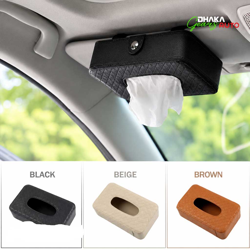 Big Size Car Sun Visor Tissue Box Holder – Stylish and Space-Saving Design