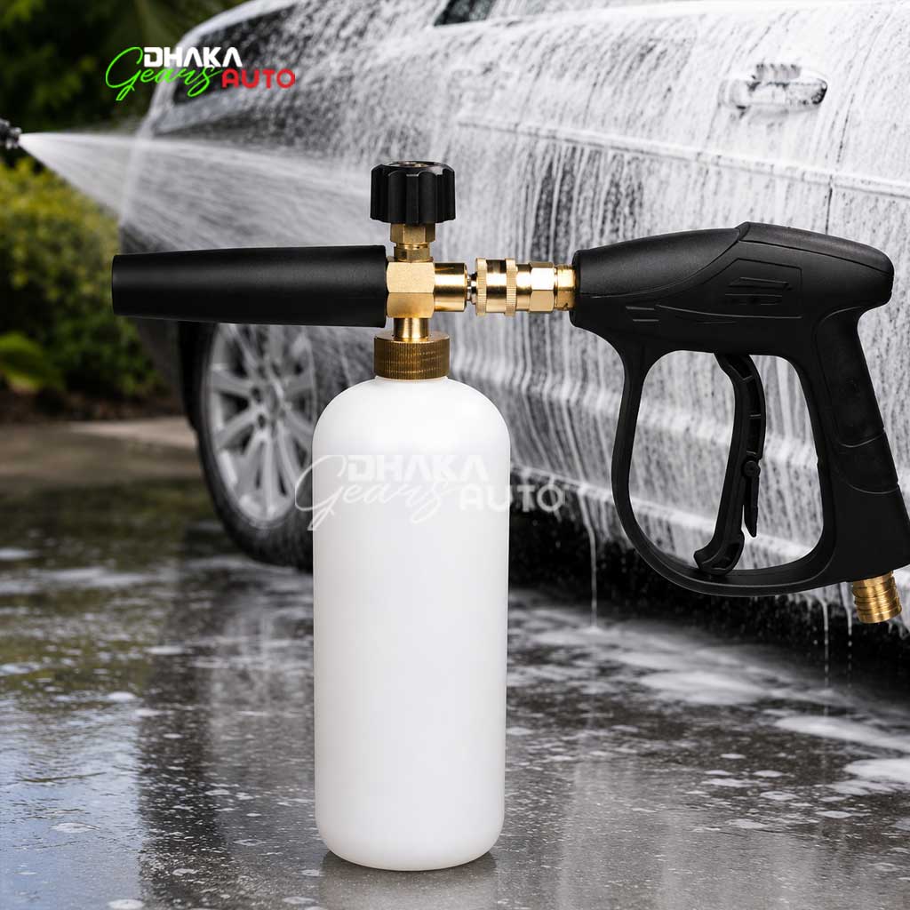 Professional Car Foam Washing Gun Kit – Adjustable Foam Cannon Bottle with High Pressure Trigger Gun & 5 Spray Nozzles for Car Cleaning